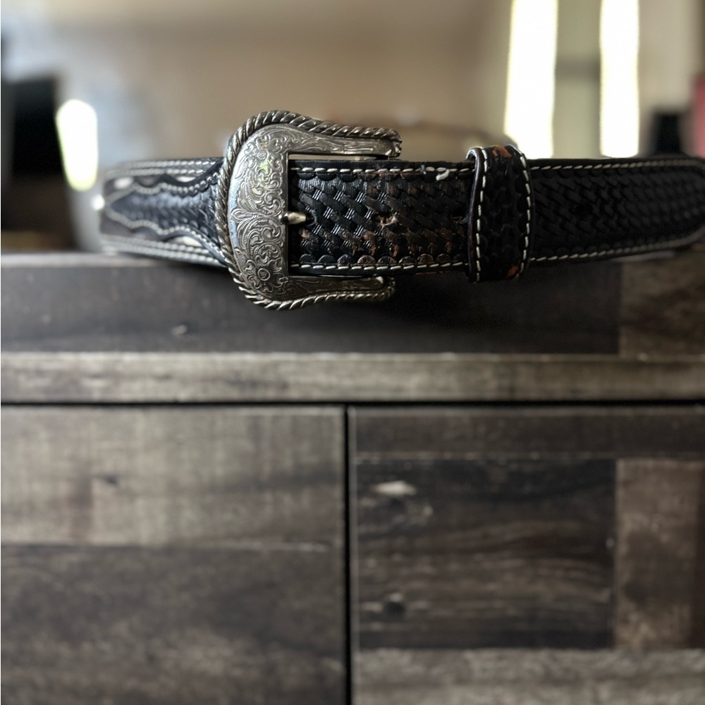 Men's Black Leather Belt
